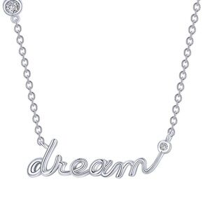 LaFonn dream pendant necklace 925 silver simulated diamond accents